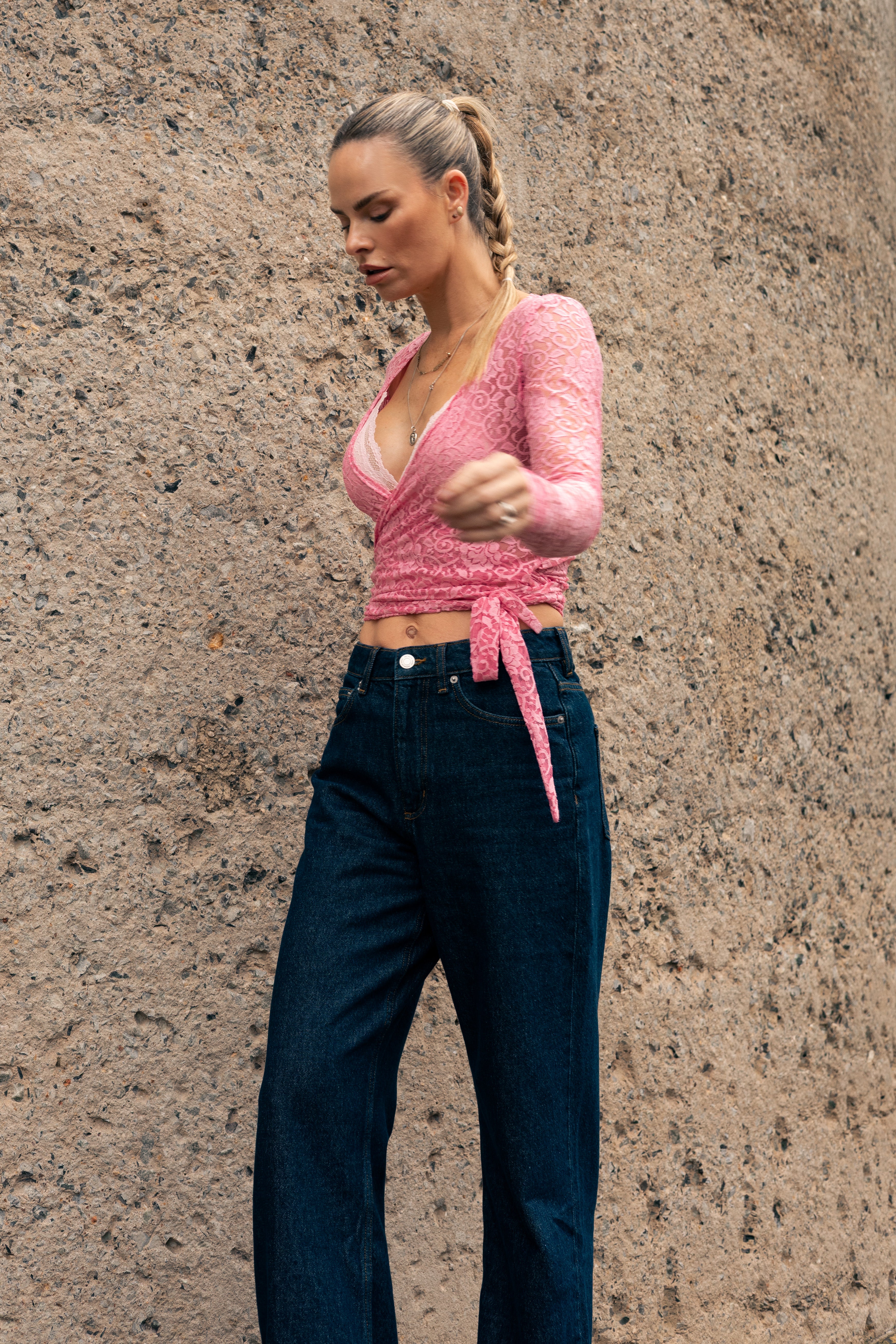 Ballet Lace Wrap Top – Pink