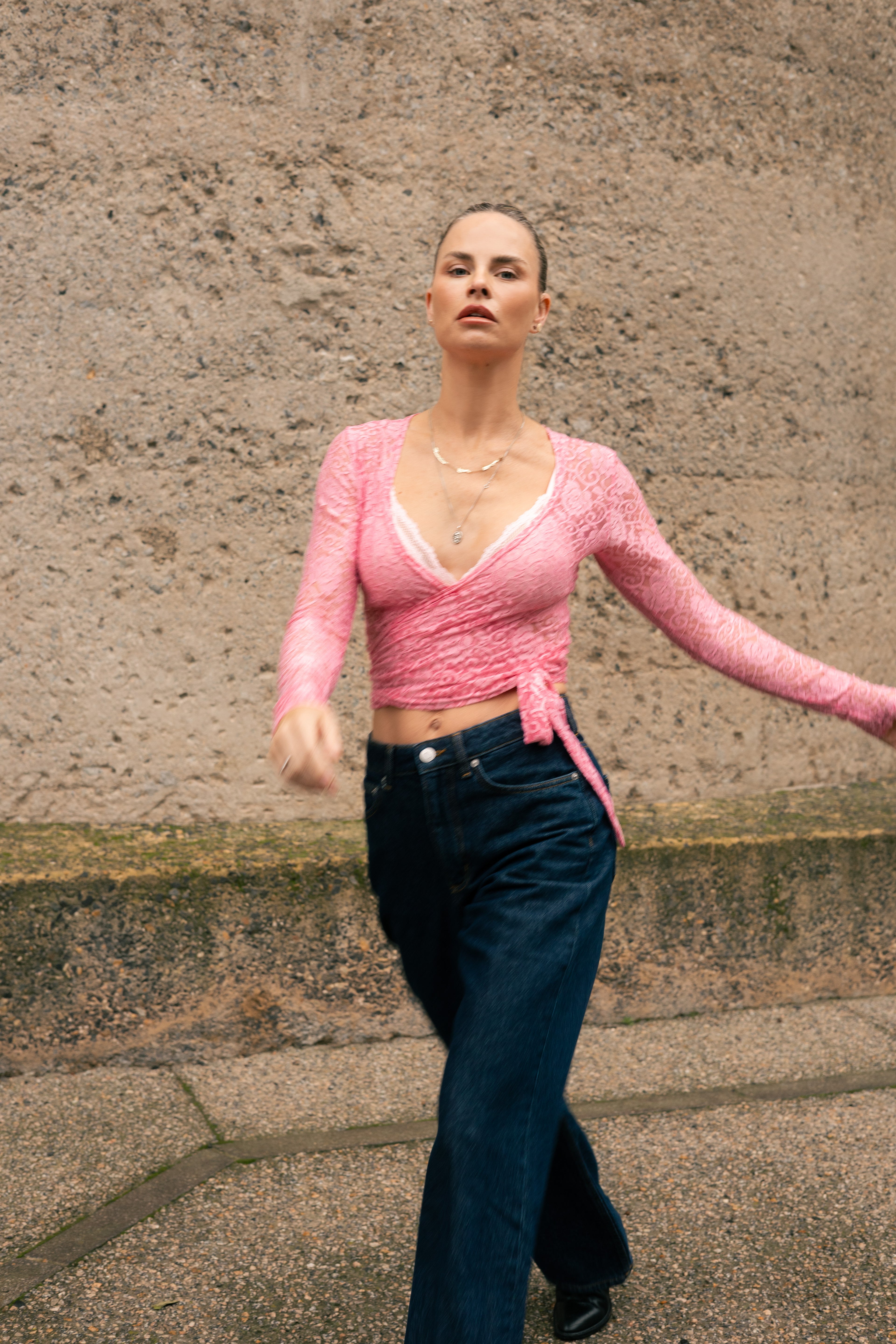 Ballet Lace Wrap Top – Pink