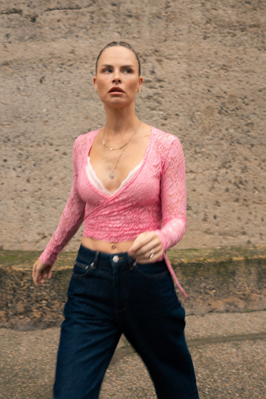 Ballet Lace Wrap Top – Pink