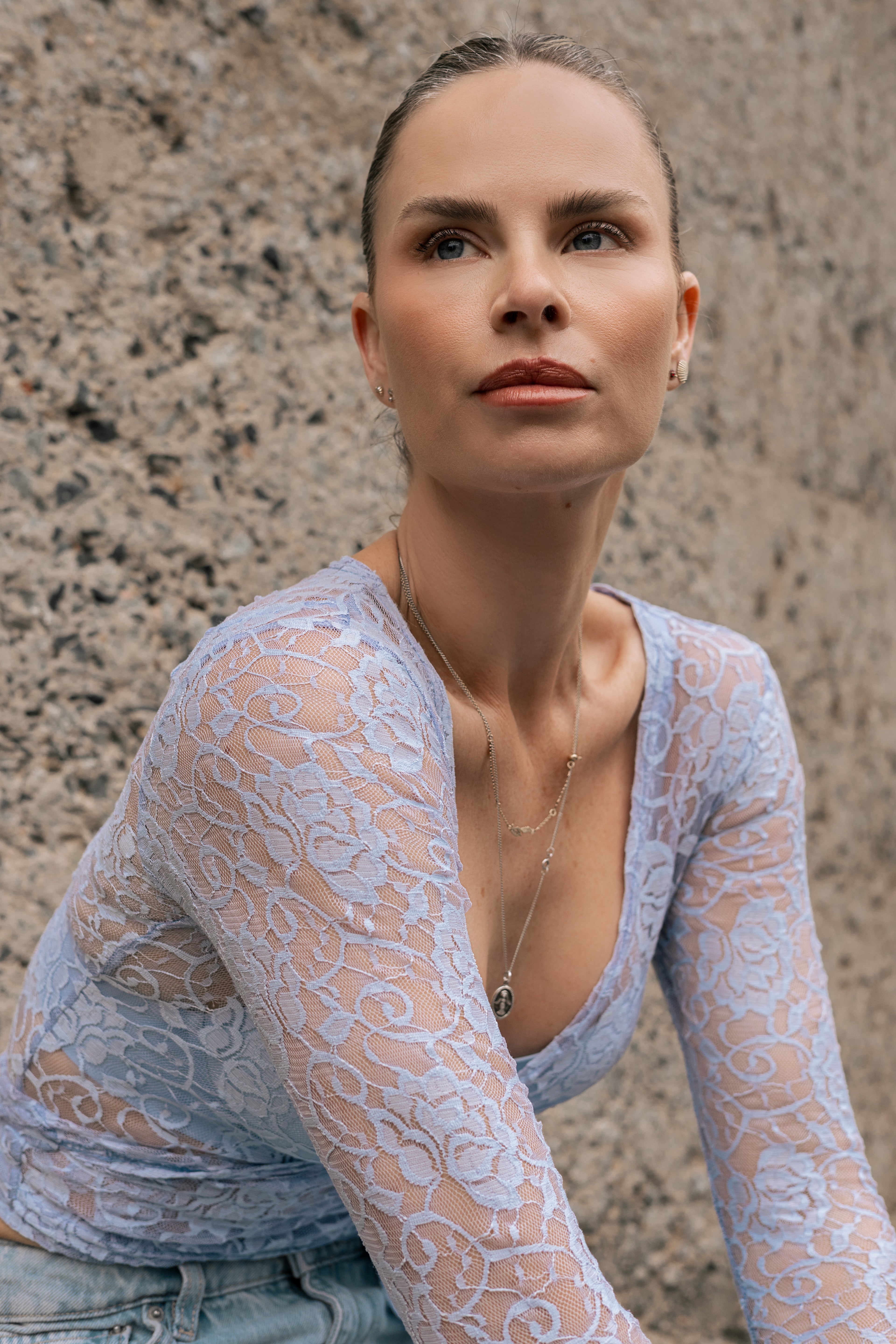 Ballet Lace Wrap Top – Ice Blue