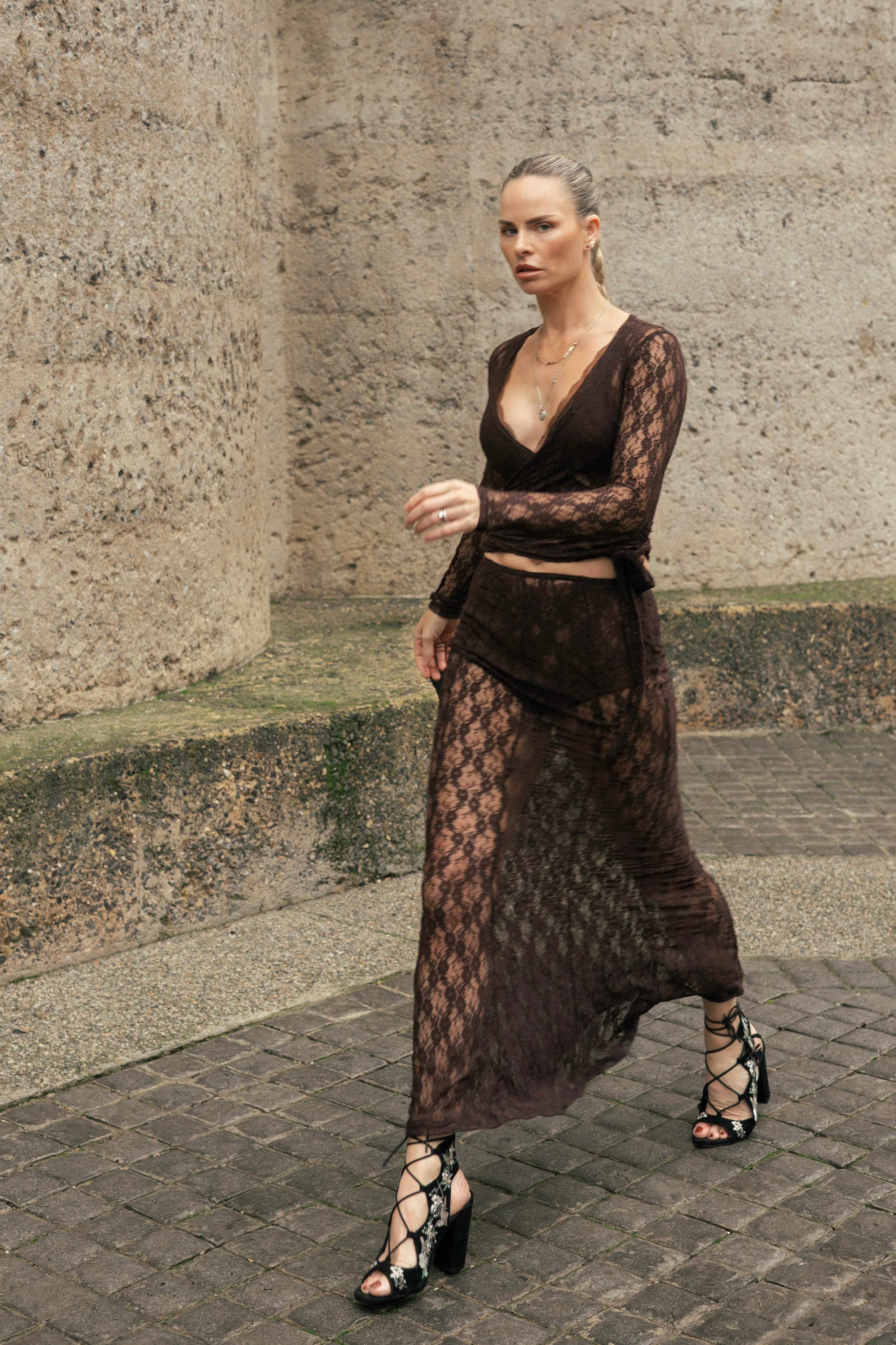 Carmen Brown Lace Skirt