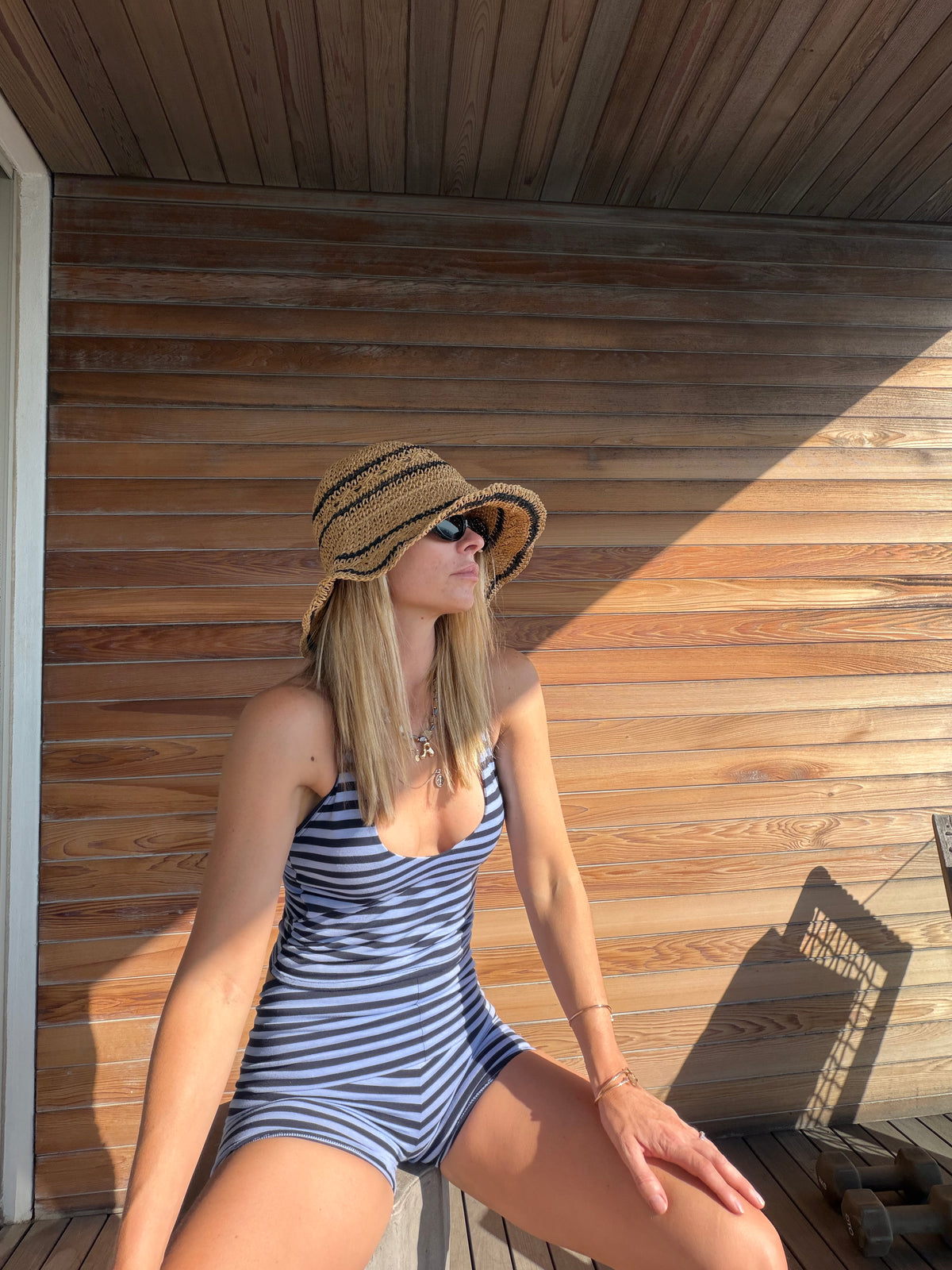 Athena  Blu Striped Set