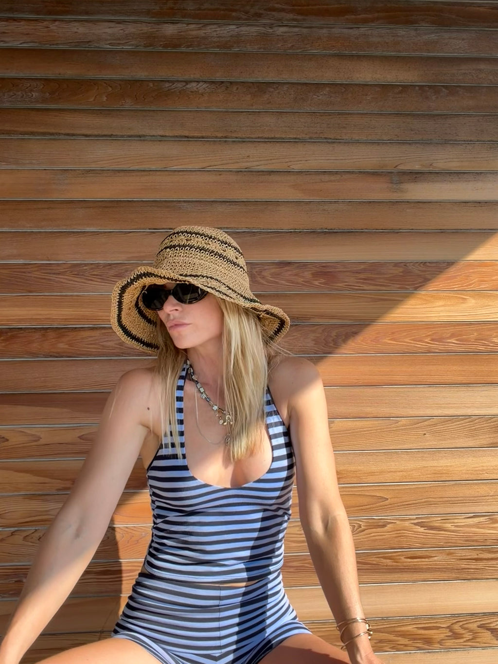 Athena  Blu Striped Set