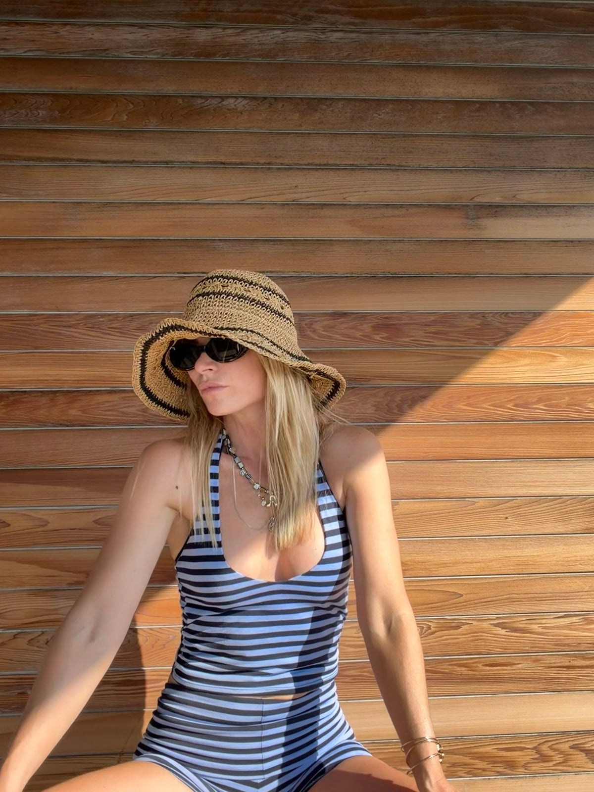 Athena  Blu Striped Set
